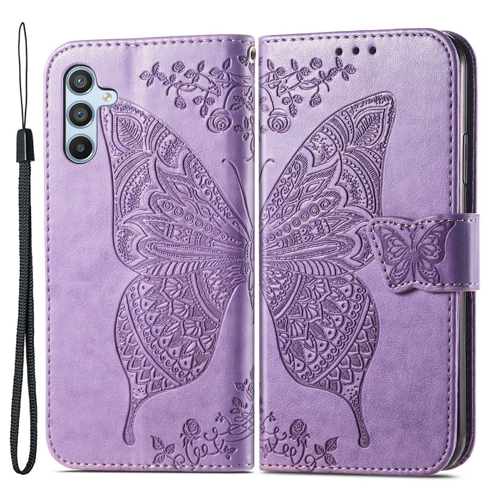 For Samsung Galaxy A54 5G PU Leather Imprinted Butterfly Pattern Phone Case Stand Wallet Folio Flip Cover with Strap For Samsung Galaxy A54 5G PU Leather Imprinted Butterfly Pattern Phone Case Stand Wallet Folio Flip Cover with Strap